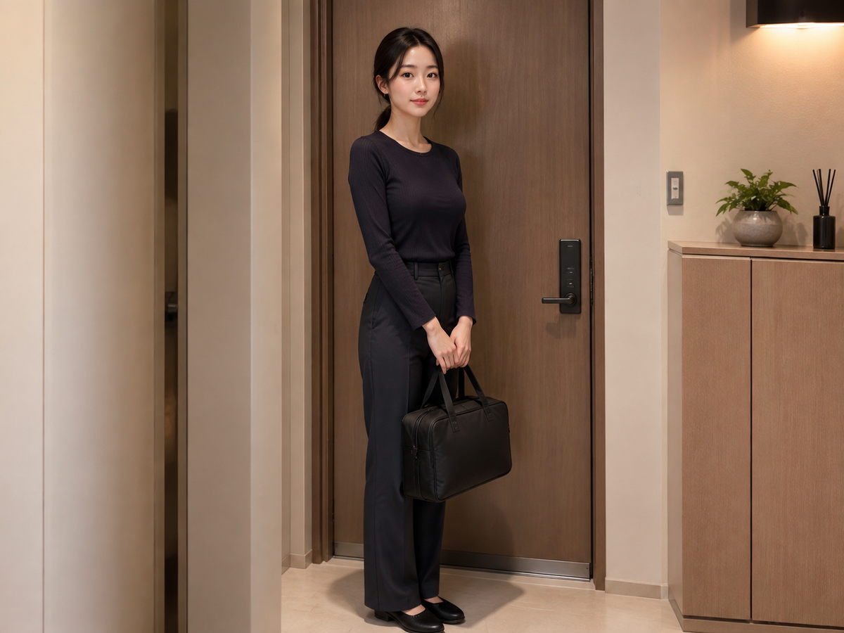 서울 노원구 방문 홈케어 일정을 준비하는 젊은 성인 한국 여성 관리사